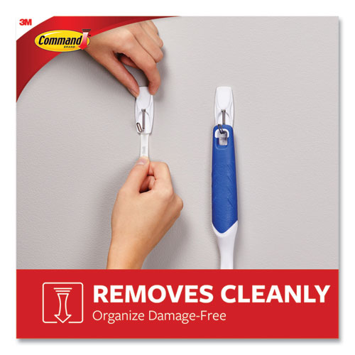 Picture of General Purpose Wire Hooks, Medium, Metal, White, 2 lb Capacity, 13 Hooks and 16 Strips/Pack