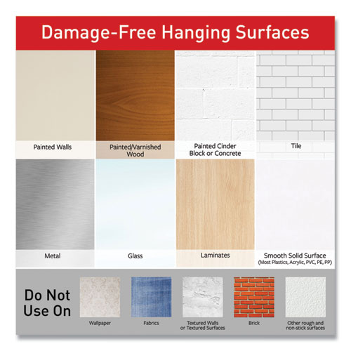 Picture of General Purpose Wire Hooks, Medium, Metal, White, 2 lb Capacity, 13 Hooks and 16 Strips/Pack