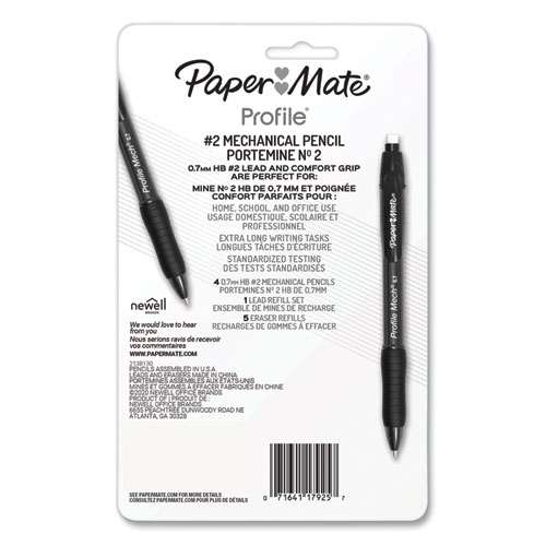 Picture of Profile Mechanical Pencils, 0.7 mm, HB (#2), Black Lead, Assorted Barrel Colors, 4/Pack