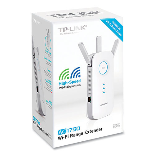 Picture of RE450 AC1750 Wi-Fi Range Extender, 1 Port, Dual-Band 2.4 GHz/5 GHz