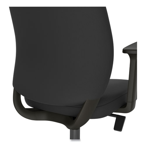 Picture of Essentials Fabric Task Chair with Arms, Supports Up to 275 lb, Black Seat/Back, Black Base