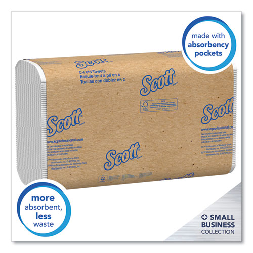 Picture of Essential C-Fold Towels for Business, Convenience Pack, 1-Ply, 10.13 x 13.15, White, 200/Pack, 9 Packs/Carton