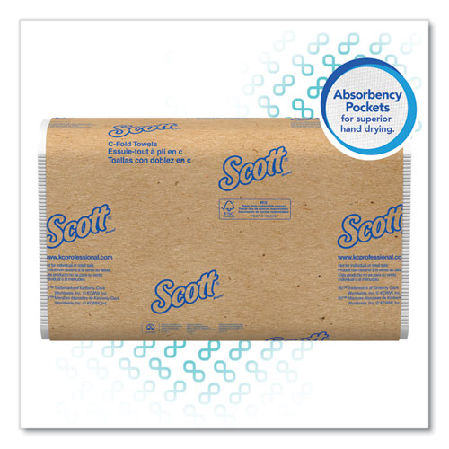 Picture of Essential C-Fold Towels for Business, Absorbency Pockets, 1-Ply, 10.13 x 13.15, White, 200/Pack, 12 Packs/Carton