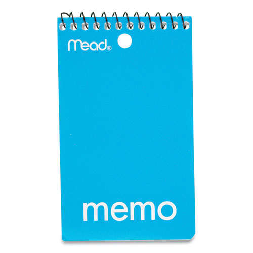 Picture of Wirebound Memo Pad with Wall-Hanger Eyelet, Medium/College Rule, Randomly Assorted Cover Colors, 60 White 3 x 5 Sheets