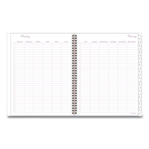 Picture of Mina Weekly/Monthly Planner, Floral Artwork, 11 x 8.5, White/Violet/Peach Cover, 12-Month (Jan to Dec): 2025