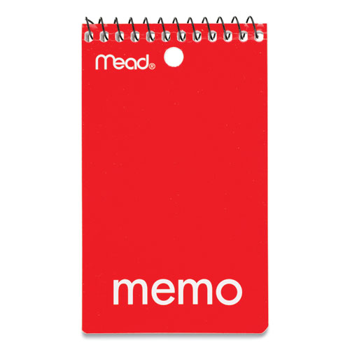 Picture of Wirebound Memo Pad with Wall-Hanger Eyelet, Medium/College Rule, Randomly Assorted Cover Colors, 60 White 3 x 5 Sheets