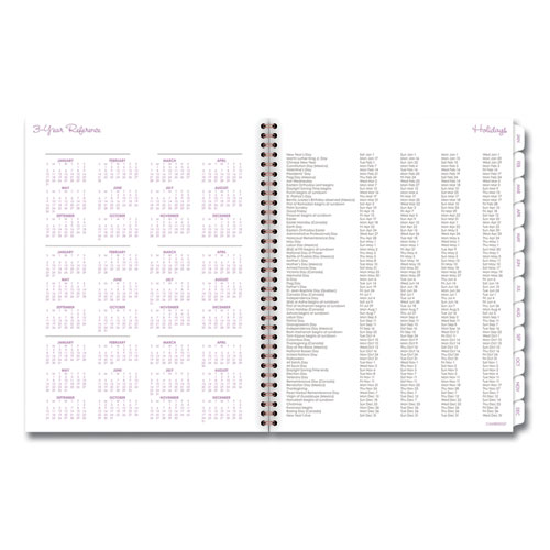 Picture of Mina Weekly/Monthly Planner, Floral Artwork, 11 x 8.5, White/Violet/Peach Cover, 12-Month (Jan to Dec): 2025