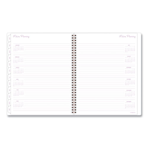 Picture of Mina Weekly/Monthly Planner, Floral Artwork, 11 x 8.5, White/Violet/Peach Cover, 12-Month (Jan to Dec): 2025