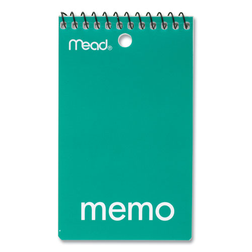 Picture of Wirebound Memo Pad with Wall-Hanger Eyelet, Medium/College Rule, Randomly Assorted Cover Colors, 60 White 3 x 5 Sheets