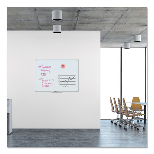 Picture of Glass Dry Erase Board, 48" x 36" (Actual Size: 47" x 35"), White Surface