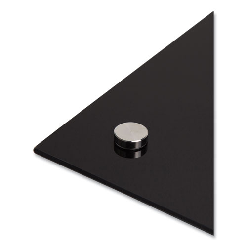 Picture of Black Glass Dry Erase Board, 48" x 36" (Actual Size: 47" x 35"), Black Surface