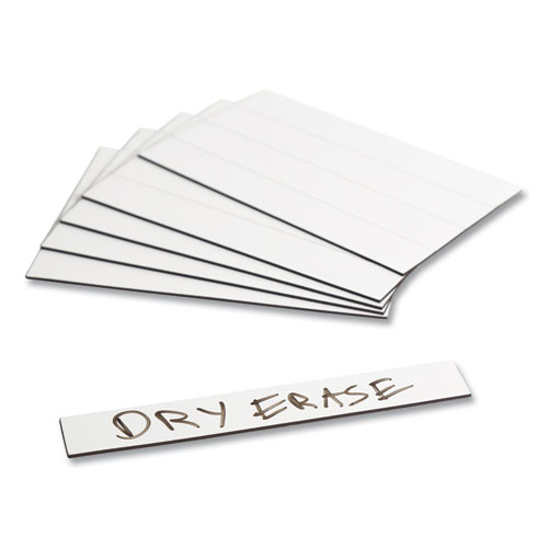 Picture of Dry Erase Magnetic Tape Strips, 6" x 0.88", White, 25/Pack