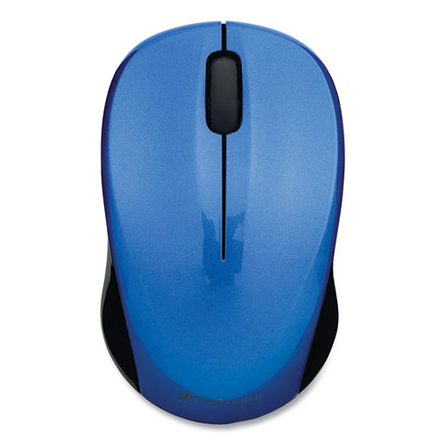 Picture of Silent Wireless Blue LED Mouse, 2.4 GHz Frequency/32.8 ft Wireless Range, Left/Right Hand Use, Blue