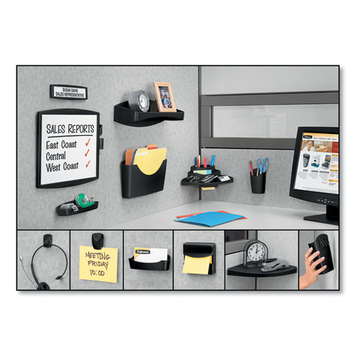 Picture of Partition Additions Dry Erase Board, 15.38" x 13.25", White Surface, Dark Graphite Gray HPS/Plastic Frame