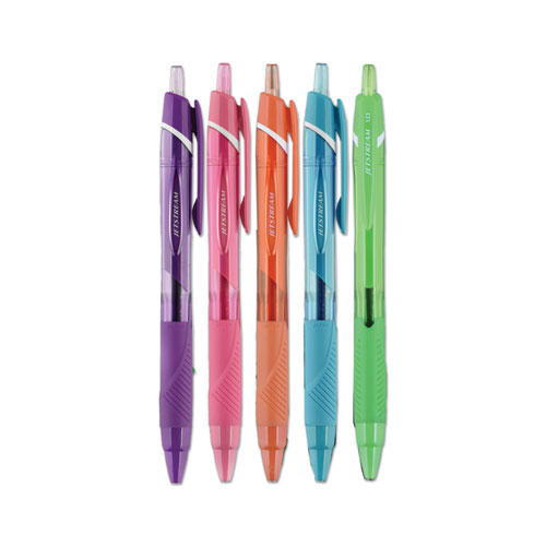 Picture of Jetstream Elements Hybrid Gel Pen, Retractable, Medium 1 mm, Assorted Ink and Barrel Colors, 5/Pack