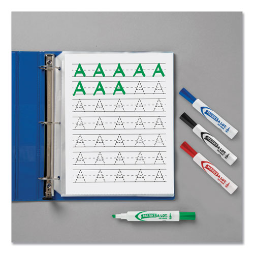 Picture of MARKS A LOT Desk-Style Dry Erase Marker, Broad Chisel Tip, Assorted Colors, 4/Set (24409)