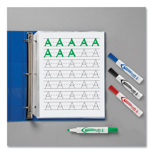 Picture of MARKS A LOT Desk-Style Dry Erase Marker, Broad Chisel Tip, Assorted Colors, 8/Set (24411)