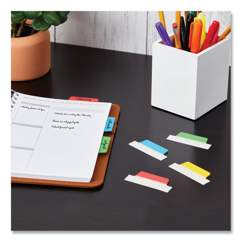 Picture of Ultra Tabs Repositionable Tabs, Margin Tabs: 2.5" x 1", 1/5-Cut, Assorted Colors, 24/Pack