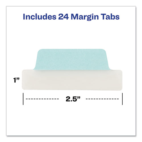 Picture of Ultra Tabs Repositionable Tabs, Margin Tabs: 2.5" x 1", 1/5-Cut, Assorted Pastel Colors, 24/Pack