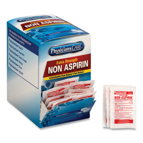 Non+Aspirin+Acetaminophen+Medication%2C+Two-Pack%2C+50+Packs%2Fbox