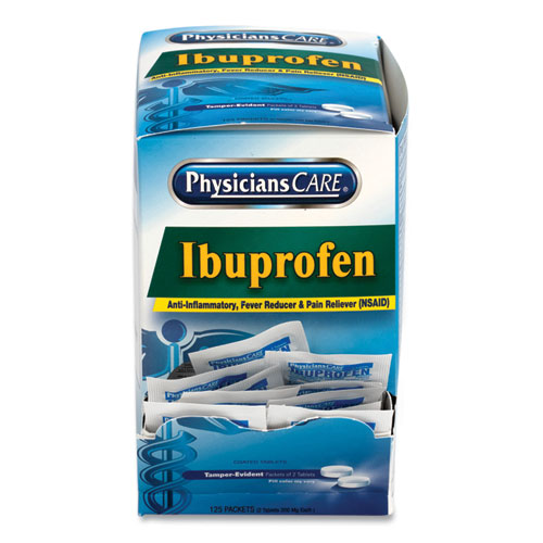 Picture of Ibuprofen Pain Reliever, Two-Pack, 125 Packs/Box