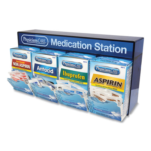 Picture of Medication Station, Aspirin, Ibuprofen, Non Aspirin Pain Reliever, Antacid