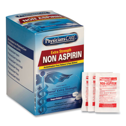 Picture of Pain Relievers/Medicines, XStrength Non-Aspirin Acetaminophen, 2/Packet, 125 Packets/Box