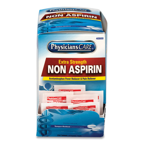 Picture of Pain Relievers/Medicines, XStrength Non-Aspirin Acetaminophen, 2/Packet, 125 Packets/Box