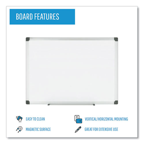 Picture of Porcelain Value Dry Erase Board, 36" x 48", White Surface, Satin Aluminum Frame