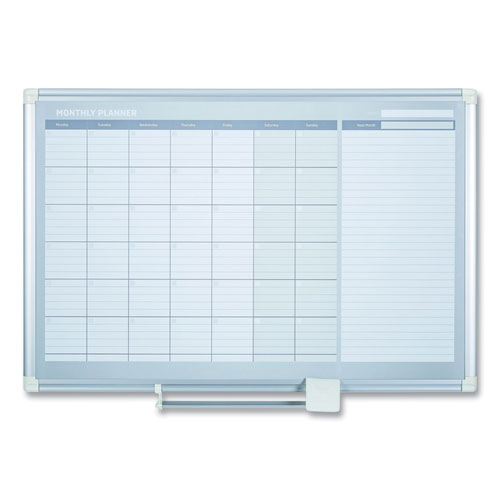 Magnetic+Dry+Erase+Calendar+Board%2C+One+Month%2C+36+x+24%2C+White+Surface%2C+Silver+Aluminum+Frame