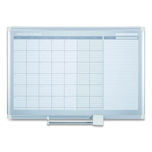 Magnetic+Dry+Erase+Calendar+Board%2C+One+Month%2C+48+x+36%2C+White+Surface%2C+Silver+Aluminum+Frame