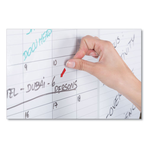 Picture of Magnetic Dry Erase Calendar Board, Monthly Planning/Scheduling, 48" x 36", White Surface, Satin Aluminum Frame