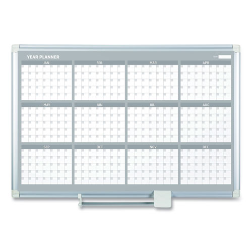 Magnetic+Dry+Erase+Calendar+Board%2C+12-Month+Planning%2FScheduling%2C+36%26quot%3B+x+24%26quot%3B%2C+White+Surface%2C+Satin+Aluminum+Frame