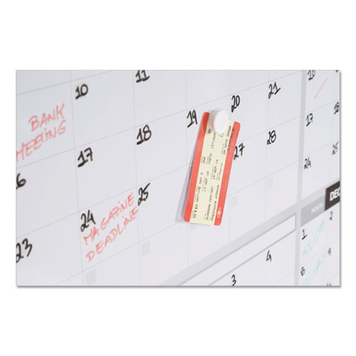 Picture of Magnetic Dry Erase Calendar Board, 12-Month Planning/Scheduling, 36" x 24", White Surface, Satin Aluminum Frame