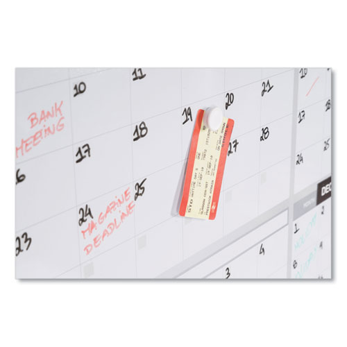 Picture of Magnetic Dry Erase Calendar Board, 12-Month Planning/Scheduling, 48" x 36", White Surface, Satin Aluminum Frame