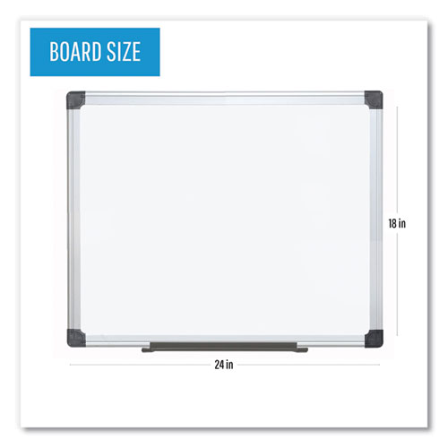 Picture of Value Lacquered Steel Magnetic Dry Erase Board, 18" x 24", White Surface, Satin Aluminum Frame