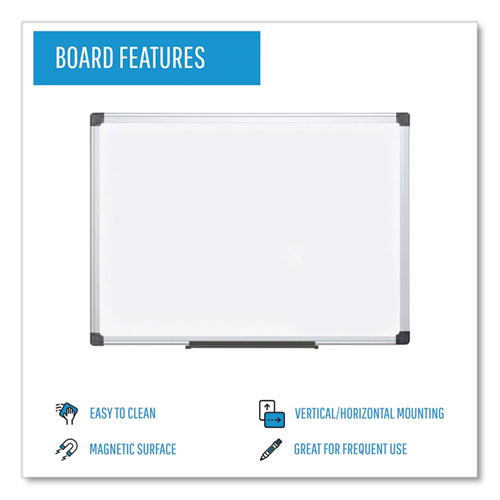 Picture of Value Lacquered Steel Magnetic Dry Erase Board, 18" x 24", White Surface, Satin Aluminum Frame