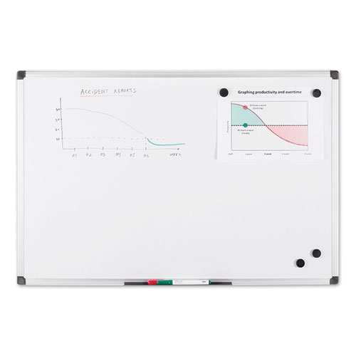 Picture of Value Lacquered Steel Magnetic Dry Erase Board, 18" x 24", White Surface, Satin Aluminum Frame