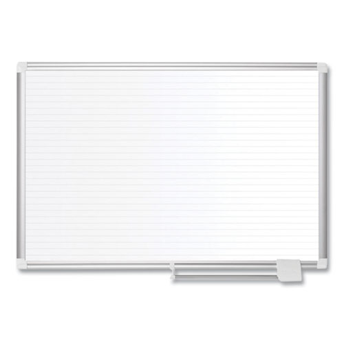 Ruled+Magnetic+Steel+Dry+Erase+Planning+Board%2C+48+x+36%2C+White+Surface%2C+Silver+Aluminum+Frame