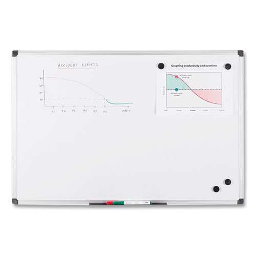 Picture of Value Lacquered Steel Magnetic Dry Erase Board, 96" x 48", White Surface, Satin Aluminum Frame