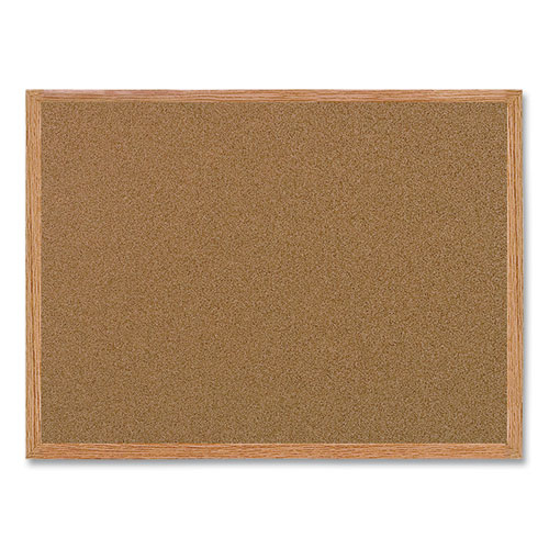 Picture of Value Cork Bulletin Board with Oak Frame, 24 x 36, Brown Surface, Oak Frame