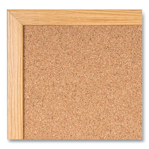 Picture of Value Cork Board with Oak Frame, 24" x 36", Brown Surface, Natural Oak Frame