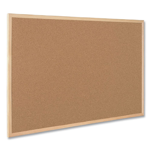 Picture of Value Cork Board with Oak Frame, 24" x 36", Brown Surface, Natural Oak Frame