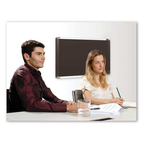 Picture of Soft-touch Bulletin Board, 72" x 48", Black Surface, Black/Satin Aluminum Frame