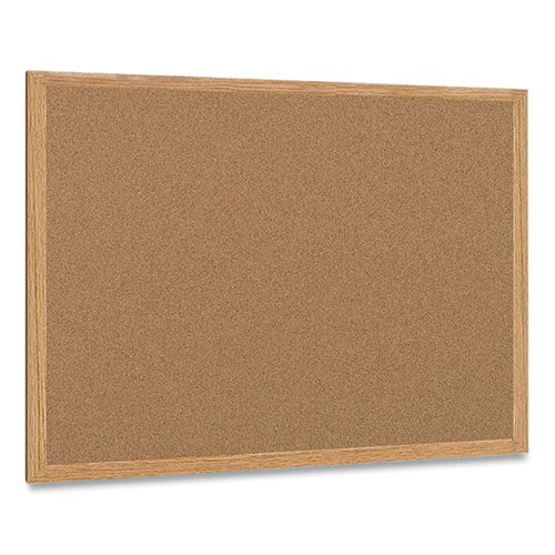 Picture of Earth Cork Board, 48" x 36", Tan Surface, Oak Finished Wood Frame