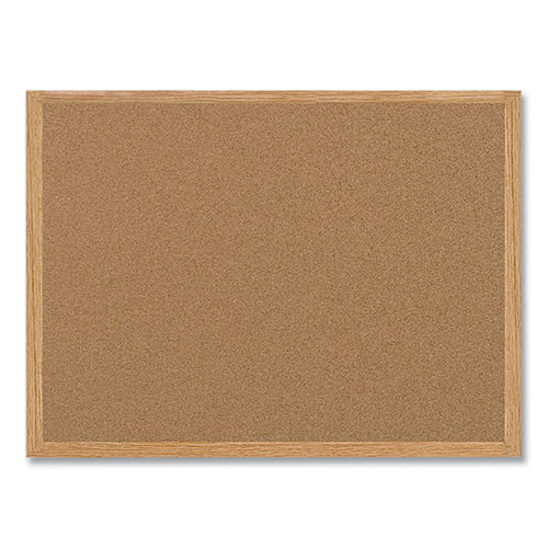 Picture of Earth Cork Board, 72 x 48, Tan Surface, Oak Wood Frame