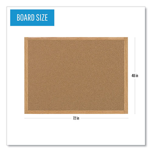 Picture of Earth Cork Board, 72" x 48", Tan Surface, Oak Finished Wood Frame