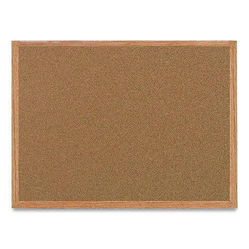 Picture of Value Cork Bulletin Board with Oak Frame, 36 x 48, Natural Surface, Oak Oak Frame
