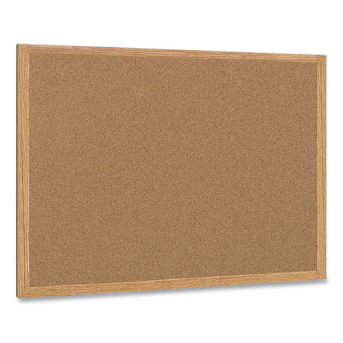 Picture of Earth Cork Board, 72" x 48", Tan Surface, Oak Finished Wood Frame