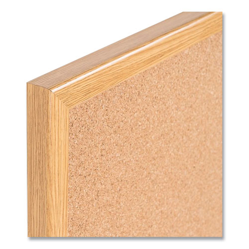 Picture of Value Cork Bulletin Board with Oak Frame, 36 x 48, Natural Surface, Oak Oak Frame